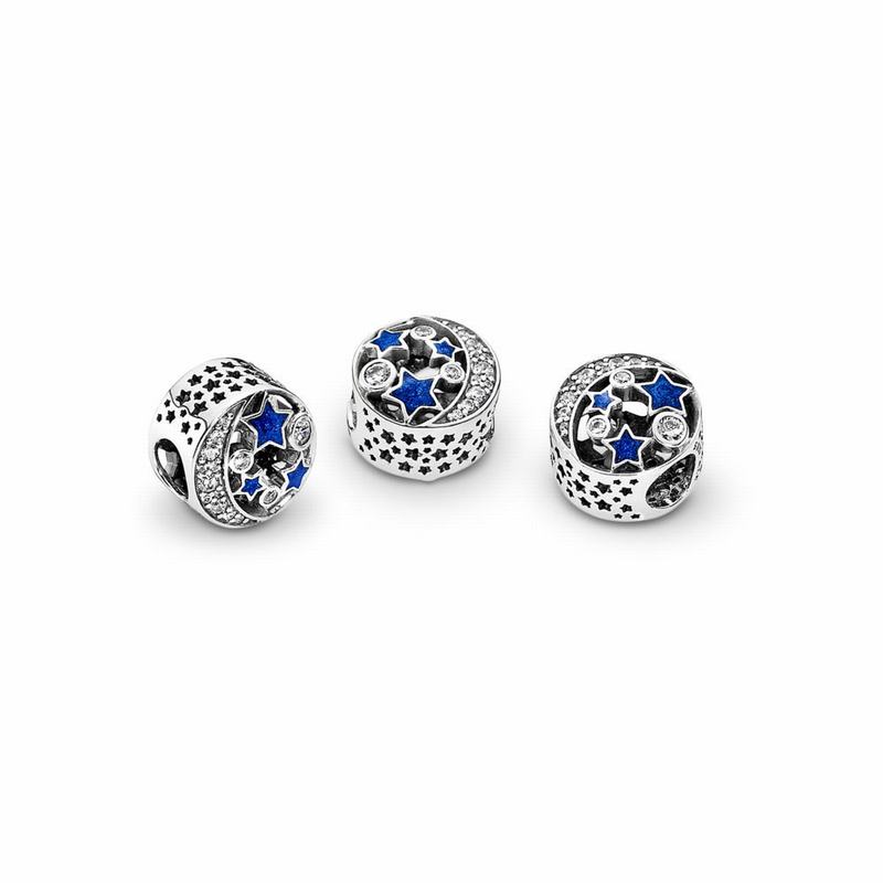 Pandora Sparkling Night Sky Charm - Sterling Silver/Enamel/Blue/Cubic Zirconia - Canada | RT8645KX